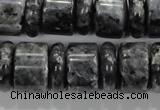 CLB320 15.5 inches 6*18mm & 12*18mm rondelle black labradorite beads