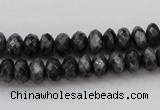 CLB330 15.5 inches 5*8mm faceted rondelle black labradorite beads