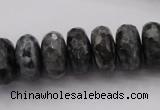 CLB331 15.5 inches 8*16mm faceted rondelle black labradorite beads