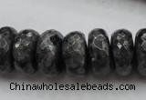 CLB332 15.5 inches 10*18mm faceted rondelle black labradorite beads