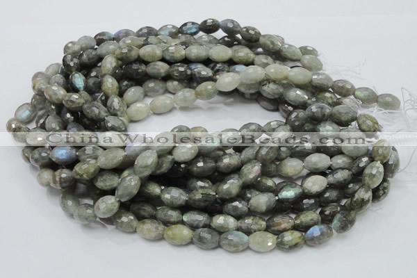 CLB35 15.5 inches 10*14mm faceted rice labradorite gemstone beads