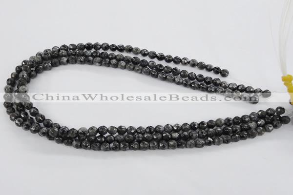 CLB360 15.5 inches 6mm faceted round black labradorite beads wholesale