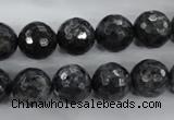 CLB362 15.5 inches 10mm faceted round black labradorite beads wholesale
