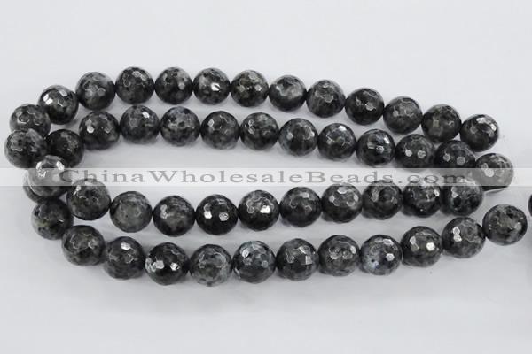 CLB363 15.5 inches 12mm faceted round black labradorite beads wholesale
