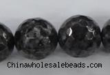 CLB367 15.5 inches 20mm faceted round black labradorite beads wholesale