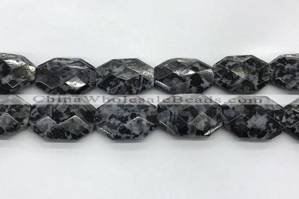 CLB380 24*32mm - 25*35mm faceted octagonal black labradorite beads