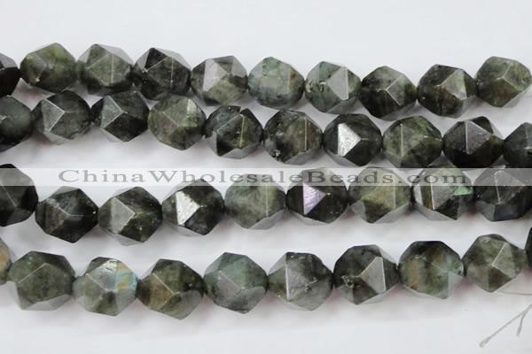 CLB457 15 inches 18mm faceted nuggets labradorite gemstone beads