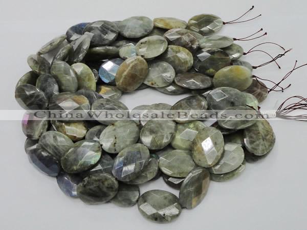 CLB46 15.5 inches 22*30mm faceted oval labradorite gemstone beads