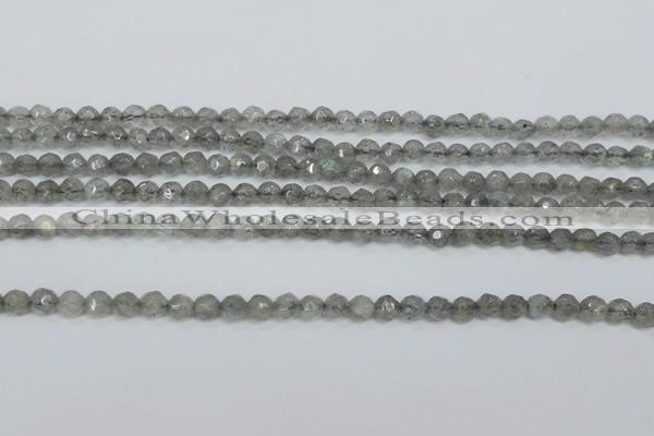 CLB510 15.5 inches 4mm faceted round labradorite gemstone beads