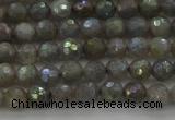 CLB610 15.5 inches 4mm faceted round AB-color labradorite beads