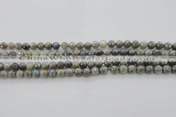 CLB611 15.5 inches 6mm faceted round AB-color labradorite beads