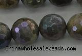 CLB617 15.5 inches 18mm faceted round AB-color labradorite beads