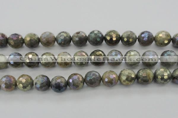 CLB618 15.5 inches 20mm faceted round AB-color labradorite beads