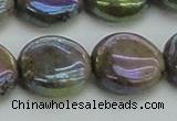 CLB638 15.5 inches 16mm flat round AB-color labradorite beads