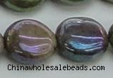 CLB639 15.5 inches 18mm flat round AB-color labradorite beads