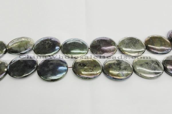 CLB643 15.5 inches 35mm flat round AB-color labradorite beads