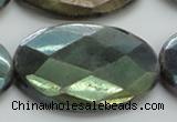 CLB665 15.5 inches 30*40mm faceted oval AB-color labradorite beads