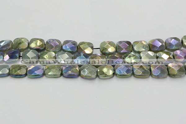 CLB688 15.5 inches 15mm faceted square AB-color labradorite beads