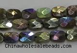 CLB694 15.5 inches 6*8mm faceted rectangle AB-color labradorite beads