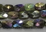 CLB695 15.5 inches 8*10mm faceted rectangle AB-color labradorite beads