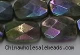 CLB699 15.5 inches 15*20mm faceted rectangle AB-color labradorite beads