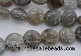 CLB734 15.5 inches 8mm flat round labradorite gemstone beads