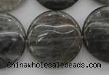 CLB739 15.5 inches 30mm flat round labradorite gemstone beads