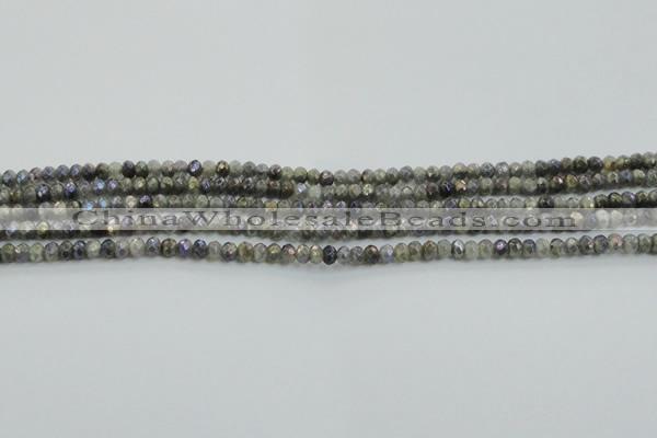 CLB755 15.5 inches 2.5*4mm faceted rondelle AB-color labradorite beads