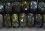 CLB760 15.5 inches 8*14mm faceted rondelle AB-color labradorite beads