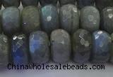 CLB776 15.5 inches 8*14mm faceted rondelle labradorite beads