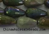 CLB784 15.5 inches 10*20mm faceted teardrop AB-color labradorite beads