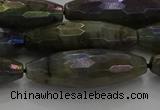 CLB789 15.5 inches 10*30mm faceted rice AB-color labradorite beads