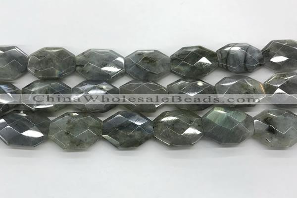 CLB797 18*24mm - 20*25mm faceted octagonal labradorite beads