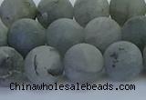 CLB875 15.5 inches 12mm round matte labradorite gemstone beads
