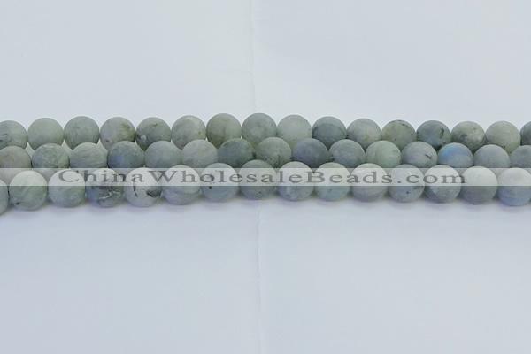 CLB875 15.5 inches 12mm round matte labradorite gemstone beads