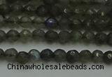 CLB900 15.5 inches 4mm faceted round labradorite gemstone beads