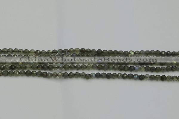 CLB900 15.5 inches 4mm faceted round labradorite gemstone beads