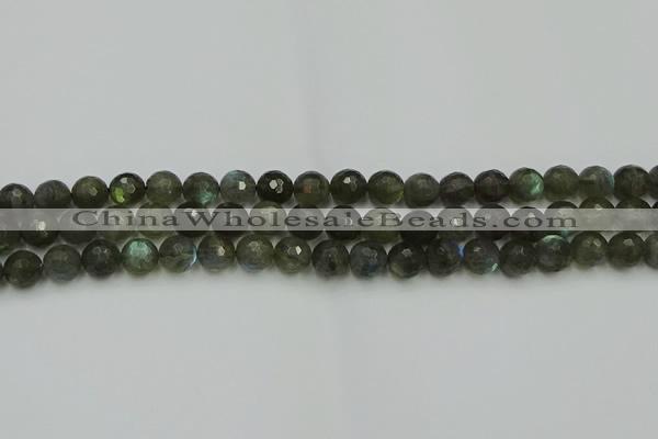 CLB902 15.5 inches 8mm faceted round labradorite gemstone beads