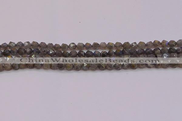 CLB971 15.5 inches 6mm faceted nuggets labradorite gemstone beads