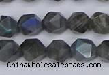 CLB987 15.5 inches 8mm faceted nuggets labradorite beads wholesale