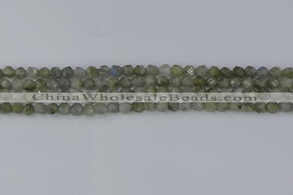 CLB992 15.5 inches 6mm faceted nuggets labradorite gemstone beads