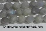 CLB996 15.5 inches 6mm faceted nuggets matte labradorite beads