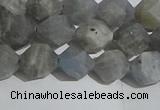 CLB997 15.5 inches 8mm faceted nuggets matte labradorite beads