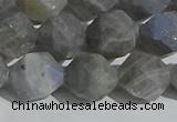 CLB999 15.5 inches 12mm faceted nuggets matte labradorite beads