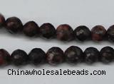 CLD102 15.5 inches 8mm faceted round leopard skin jasper beads