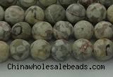 CLD202 15.5 inches 8mm round matte Chinese leopard skin jasper beads