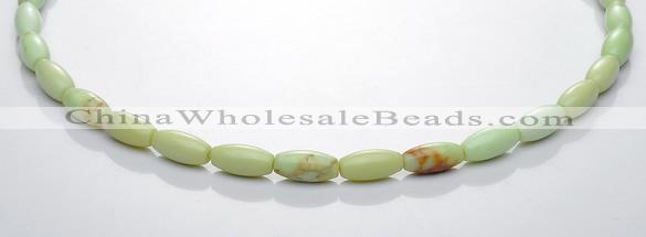 CLE05 16 inch 6*12mm lemon turquoise rice stone beads Wholesale