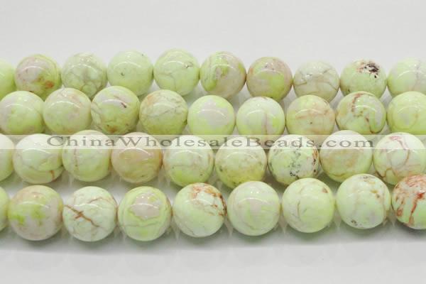 CLE208 15.5 inches 20mm round lemon turquoise beads wholesale