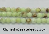 CLE33 15.5 inches 6mm faceted round lemon turquoise beads wholesale