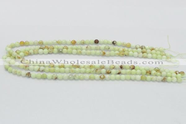 CLE33 15.5 inches 6mm faceted round lemon turquoise beads wholesale